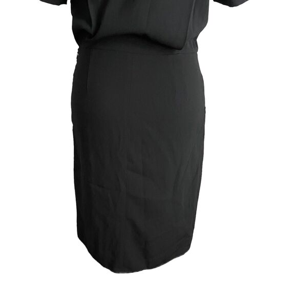 MM LaFleur 0 Sheath Dress Surplice Vneck Black Short Sleeve Pockets Sleek - Picture 11 of 12
